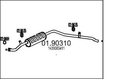  0190310 MTS Глушитель выхлопных газов конечный