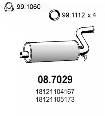  087029 ASSO Глушитель выхлопных газов конечный