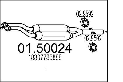  0150024 MTS Средний глушитель выхлопных газов
