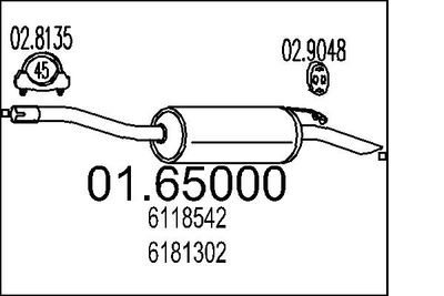  0165000 MTS Глушитель выхлопных газов конечный