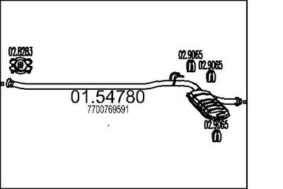  0154780 MTS Средний глушитель выхлопных газов
