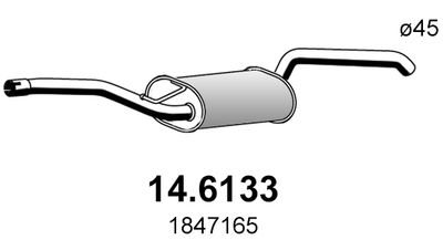  146133 ASSO Средний глушитель выхлопных газов