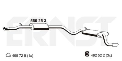  550253 ERNST Глушитель выхлопных газов конечный