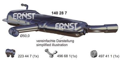  140287 ERNST Глушитель выхлопных газов конечный