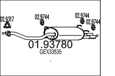  0193780 MTS Глушитель выхлопных газов конечный