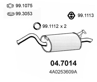  047014 ASSO Глушитель выхлопных газов конечный