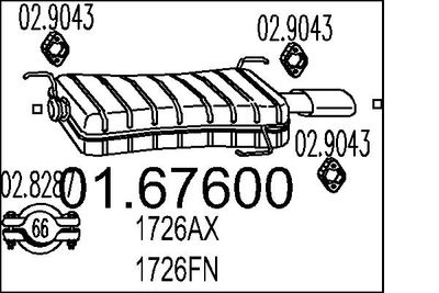  0167600 MTS Глушитель выхлопных газов конечный