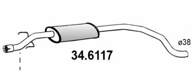  346117 ASSO Средний глушитель выхлопных газов