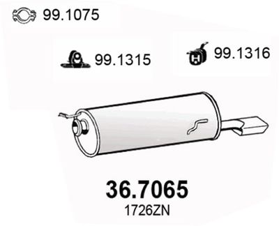  367065 ASSO Глушитель выхлопных газов конечный