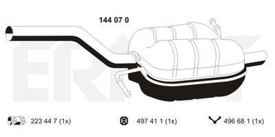  144070 ERNST Глушитель выхлопных газов конечный