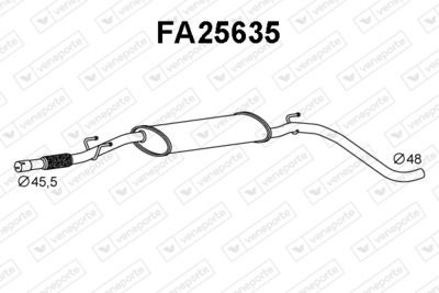  FA25635 VENEPORTE Средний глушитель выхлопных газов