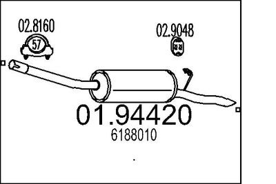  0194420 MTS Глушитель выхлопных газов конечный
