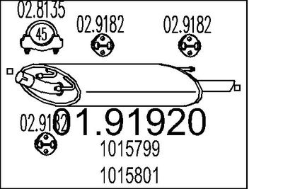  0191920 MTS Глушитель выхлопных газов конечный