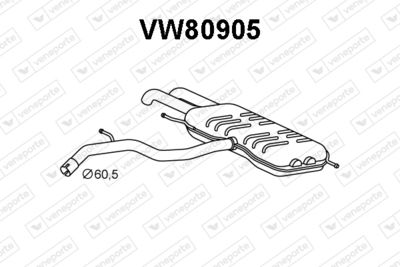  VW80905 VENEPORTE Глушитель выхлопных газов конечный