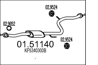  0151140 MTS Средний глушитель выхлопных газов