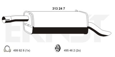  313247 ERNST Глушитель выхлопных газов конечный