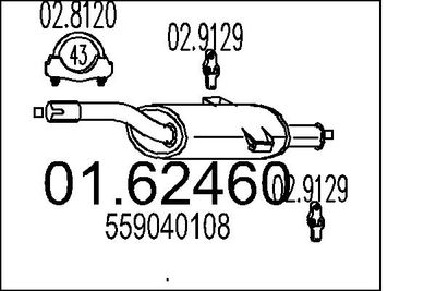  0162460 MTS Глушитель выхлопных газов конечный