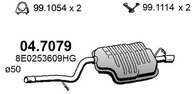  047079 ASSO Глушитель выхлопных газов конечный