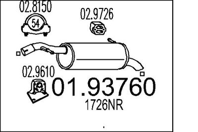  0193760 MTS Глушитель выхлопных газов конечный