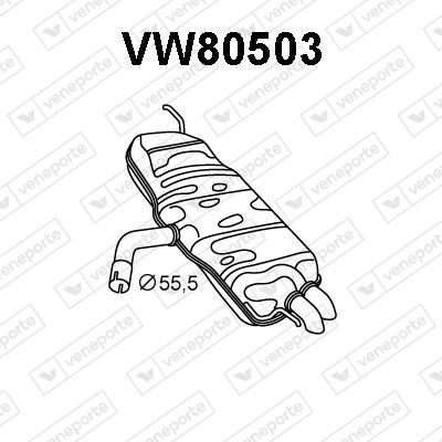  VW80503 VENEPORTE Глушитель выхлопных газов конечный