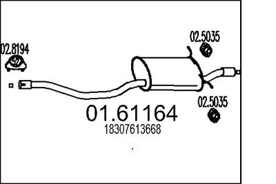  0161164 MTS Глушитель выхлопных газов конечный