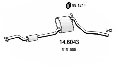  146043 ASSO Средний глушитель выхлопных газов