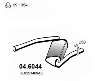  046044 ASSO Средний глушитель выхлопных газов