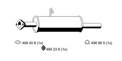  348027 ERNST Средний глушитель выхлопных газов