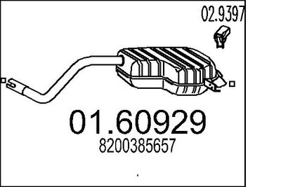  0160929 MTS Глушитель выхлопных газов конечный