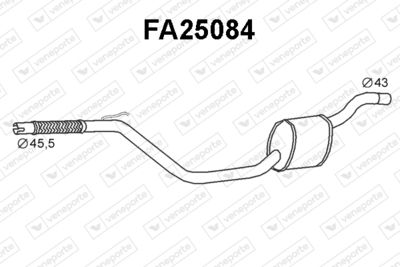  FA25084 VENEPORTE Средний глушитель выхлопных газов