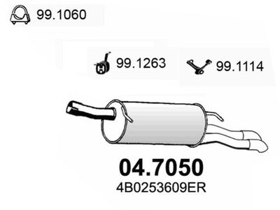  047050 ASSO Глушитель выхлопных газов конечный