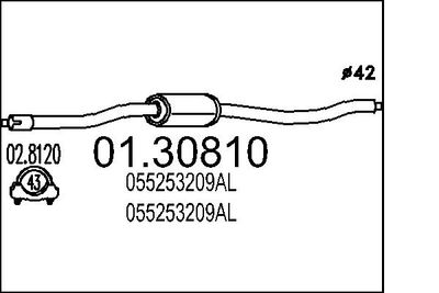  0130810 MTS Предглушитель выхлопных газов