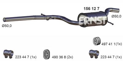  156127 ERNST Средний глушитель выхлопных газов
