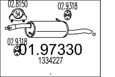 0197330 MTS Глушитель выхлопных газов конечный