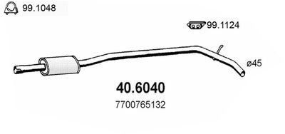  406040 ASSO Средний глушитель выхлопных газов