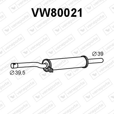  VW80021 VENEPORTE Средний глушитель выхлопных газов