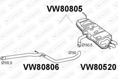  VW80805 VENEPORTE Глушитель выхлопных газов конечный