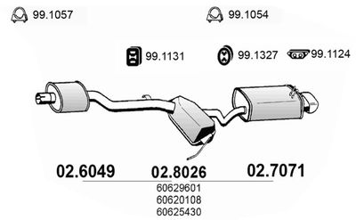  028026 ASSO Средний  конечный глушитель ОГ