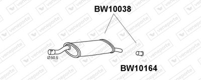  BW10038 VENEPORTE Глушитель выхлопных газов конечный