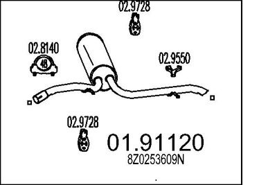  0191120 MTS Глушитель выхлопных газов конечный