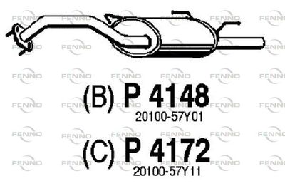  P4148 FENNO Глушитель выхлопных газов конечный