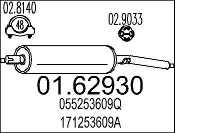  0162930 MTS Глушитель выхлопных газов конечный