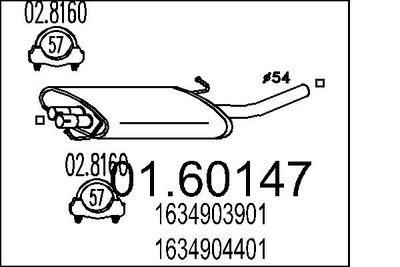  0160147 MTS Глушитель выхлопных газов конечный