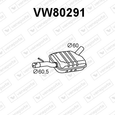  VW80291 VENEPORTE Предглушитель выхлопных газов