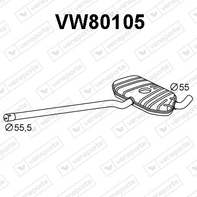  VW80105 VENEPORTE Предглушитель выхлопных газов