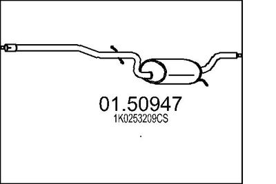  0150947 MTS Средний глушитель выхлопных газов