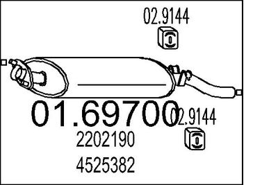  0169700 MTS Глушитель выхлопных газов конечный