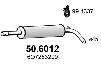 506012 ASSO Средний глушитель выхлопных газов