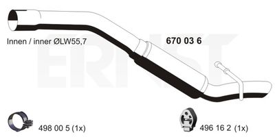  670036 ERNST Глушитель выхлопных газов конечный