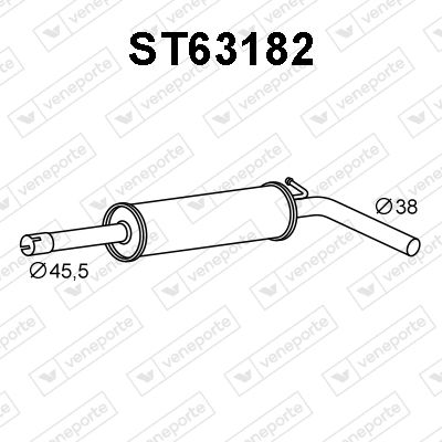  ST63182 VENEPORTE Средний глушитель выхлопных газов